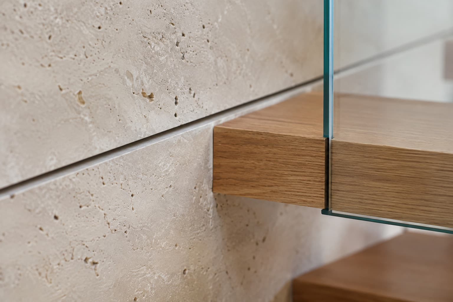 Local limestone, sawn and honed.